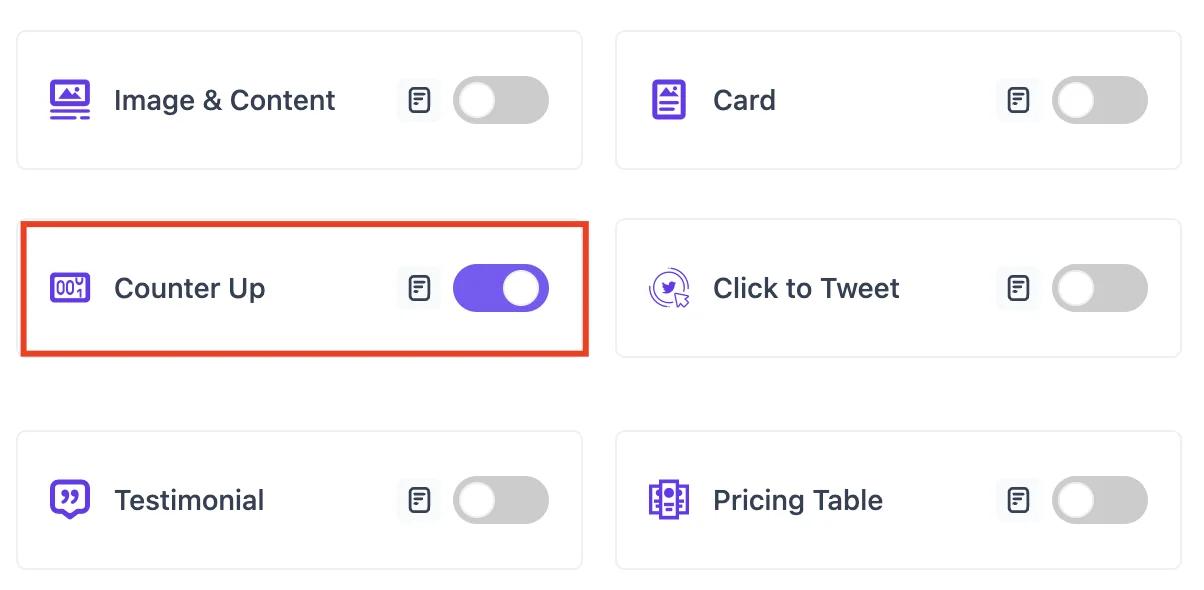 Enable Counter up Block