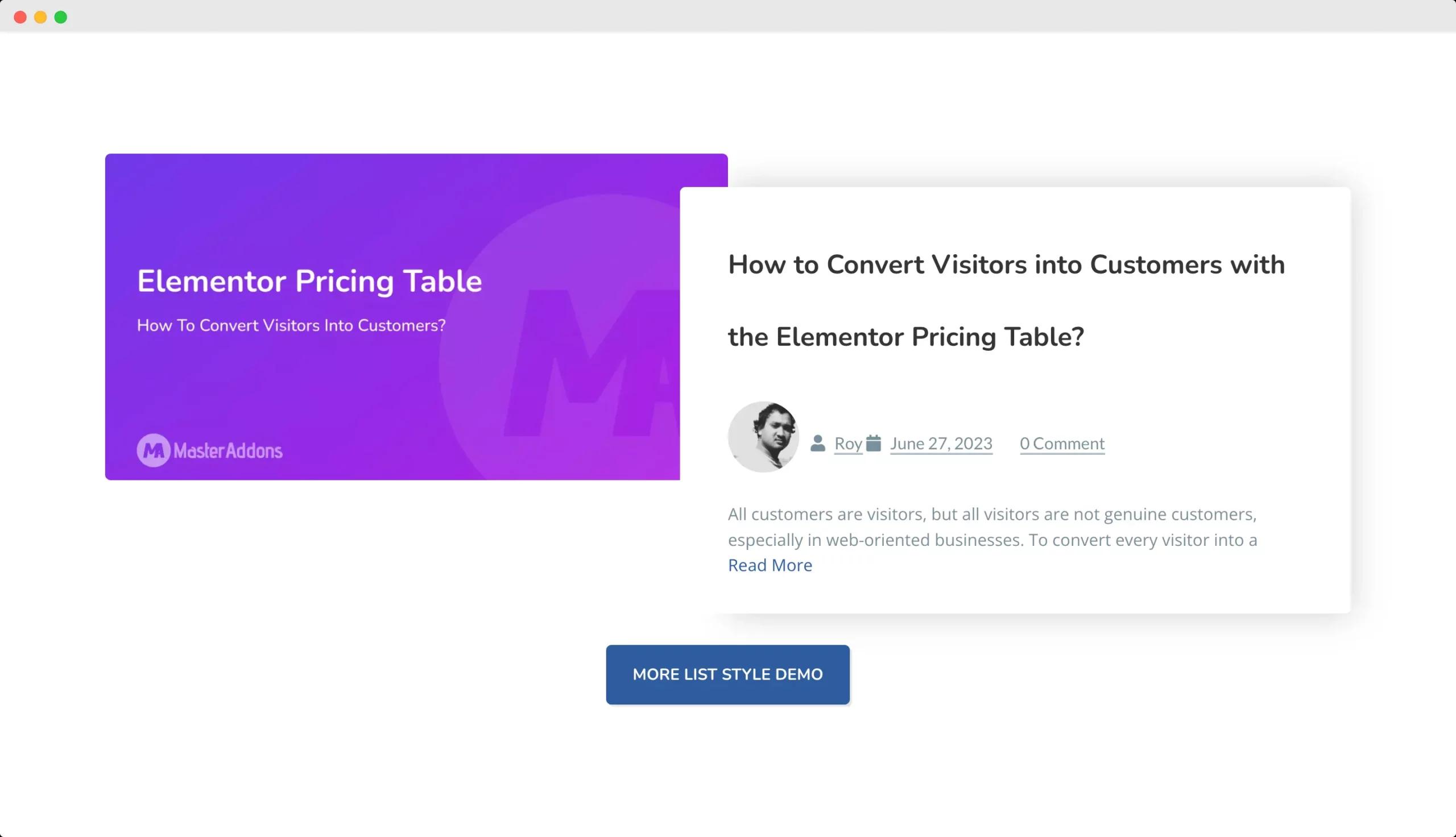 Blog Customization Element