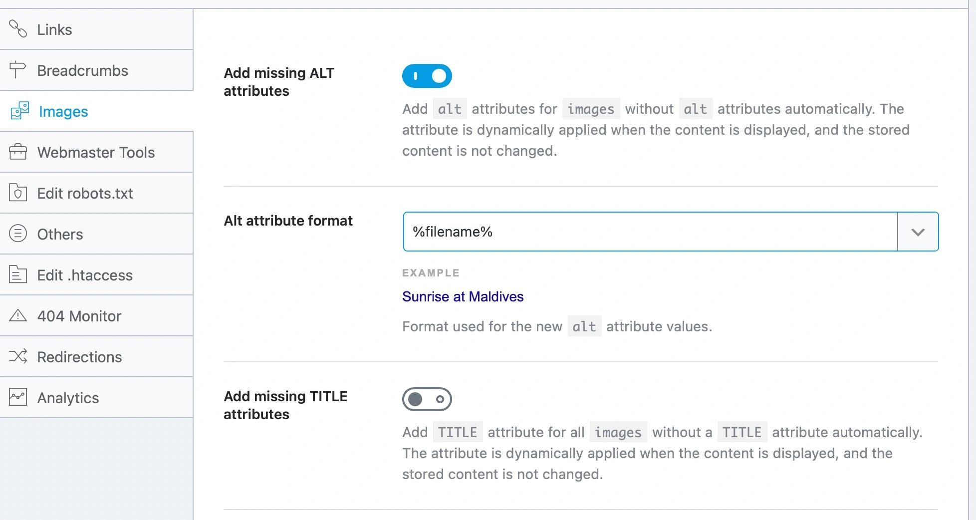 Rank Math Image General Settings