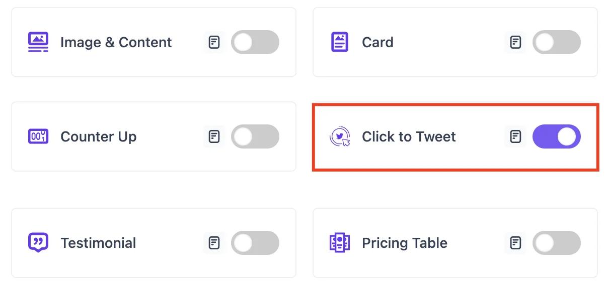 Enable Click to tweet block