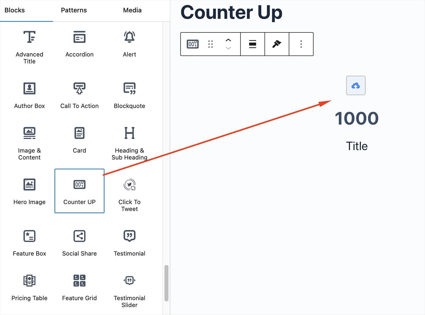 Add counter up in Editor