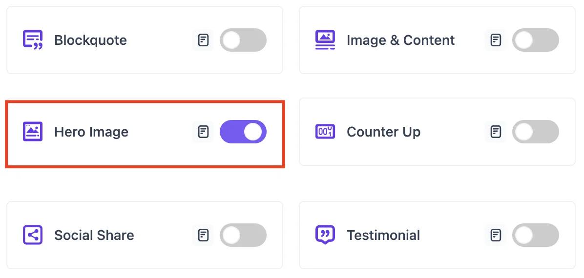 Enable Hero Image block