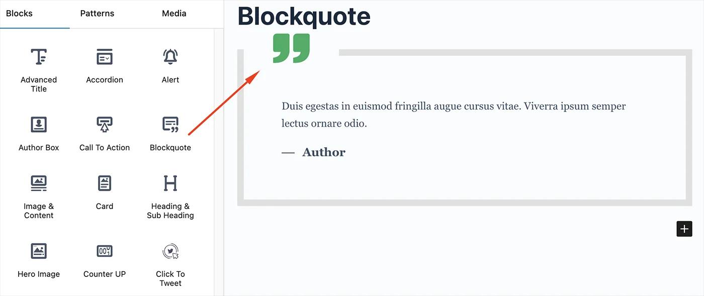 Add blockquote in Gutenberg editor