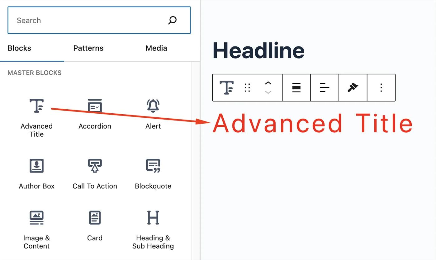 Add Advanced Headline in Gutenberg Editor