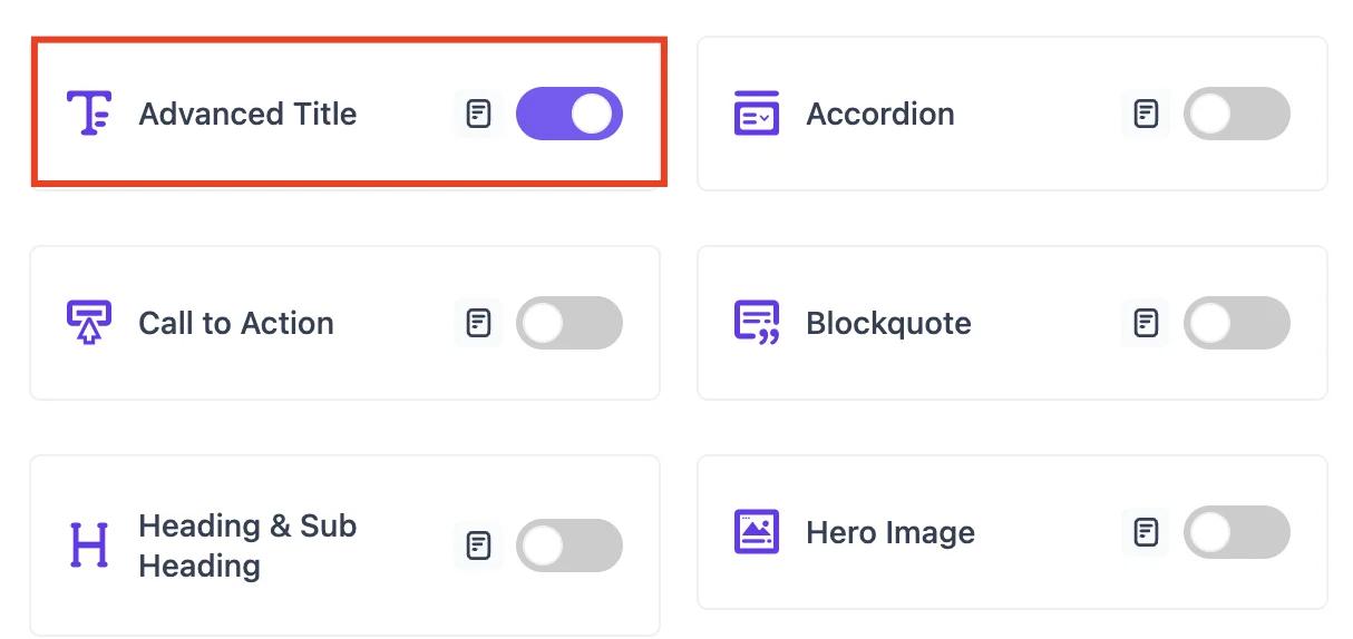 Enable Advanced Headline block