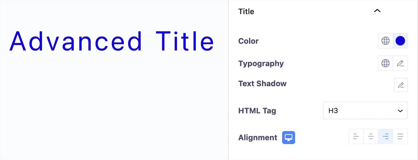Title color and typography customization
