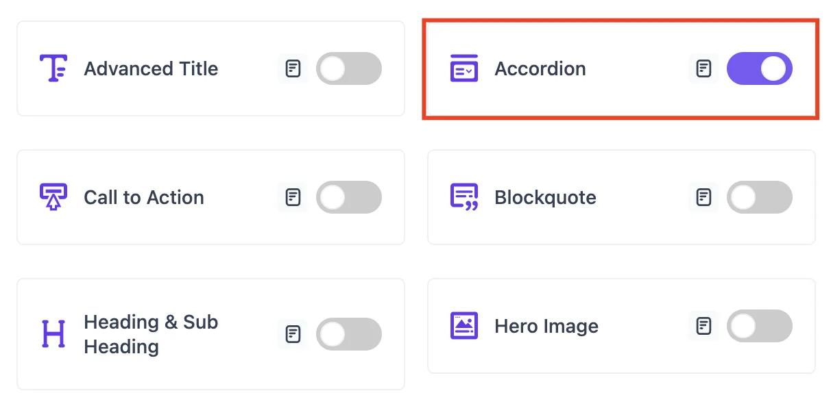 Enable Accordion Block