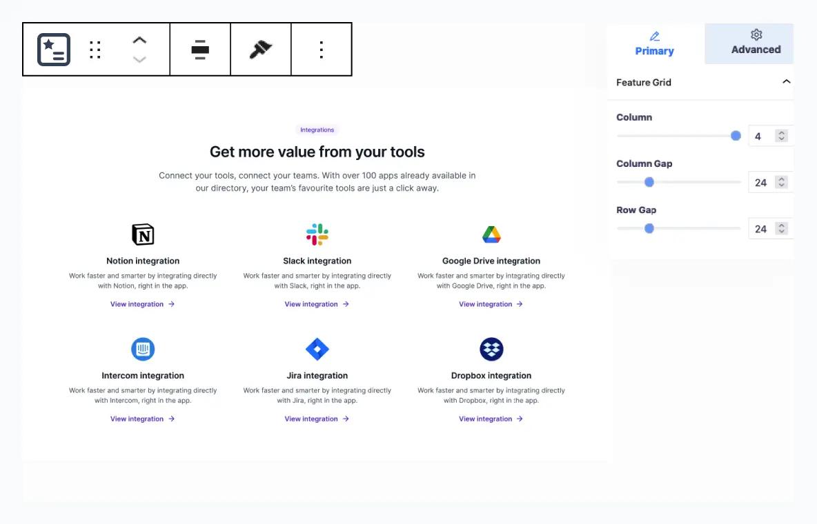 Feature Grid block for Gutenberg