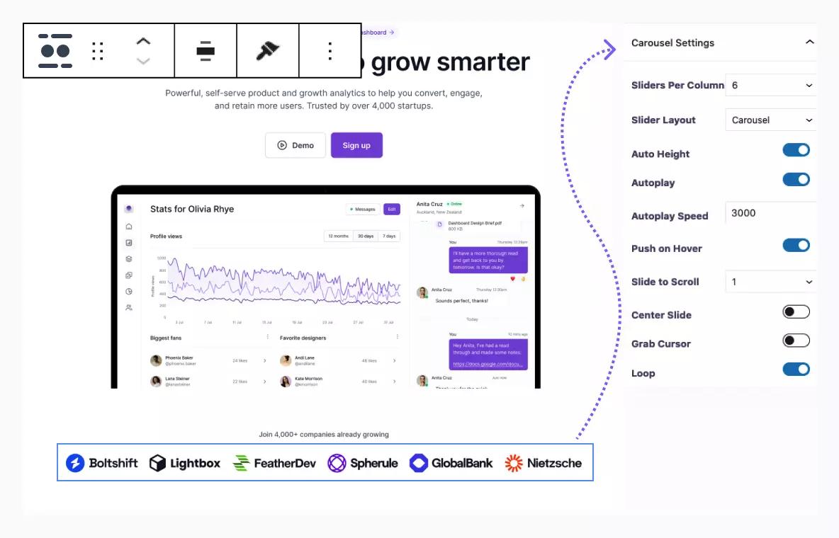 Gutenberg Logo Slider block