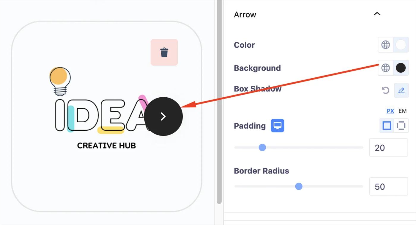 Logo slider arrow customization