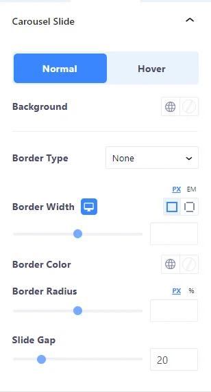 carousel slide style options