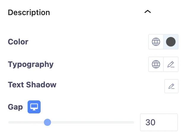 Testimonial Description style