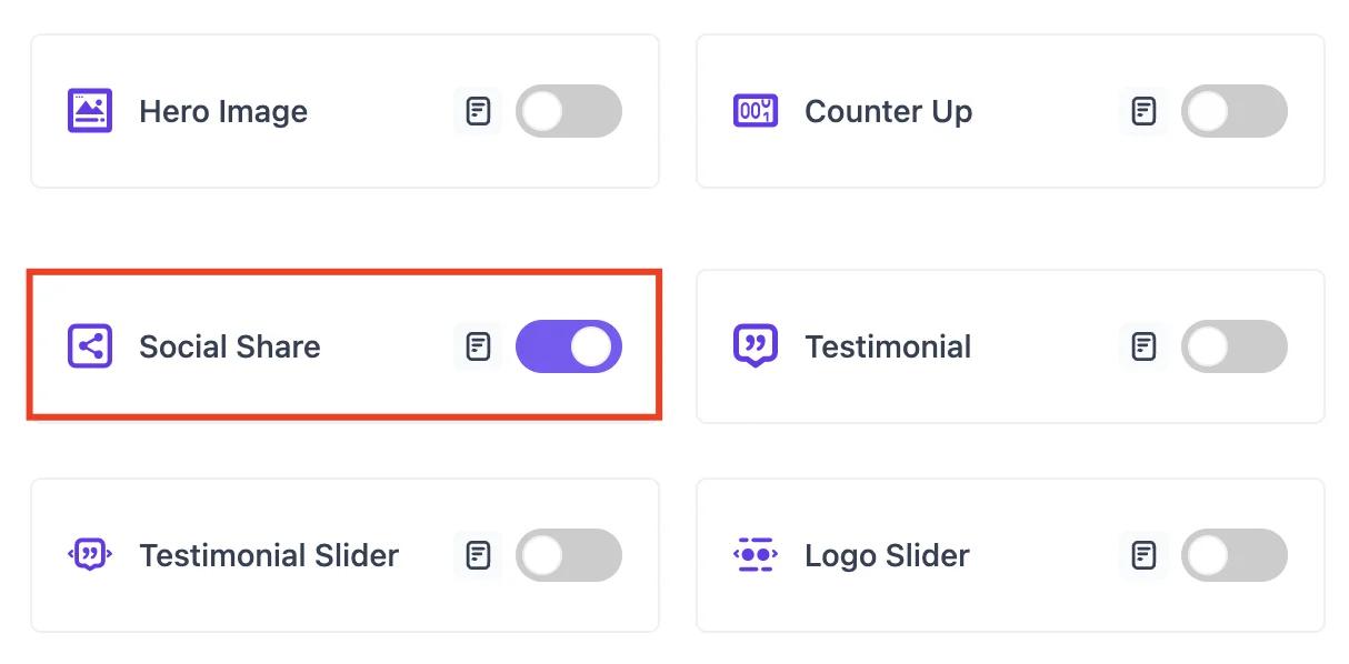 Active social share block