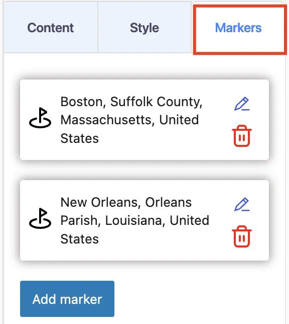Markers Option in Mapfy