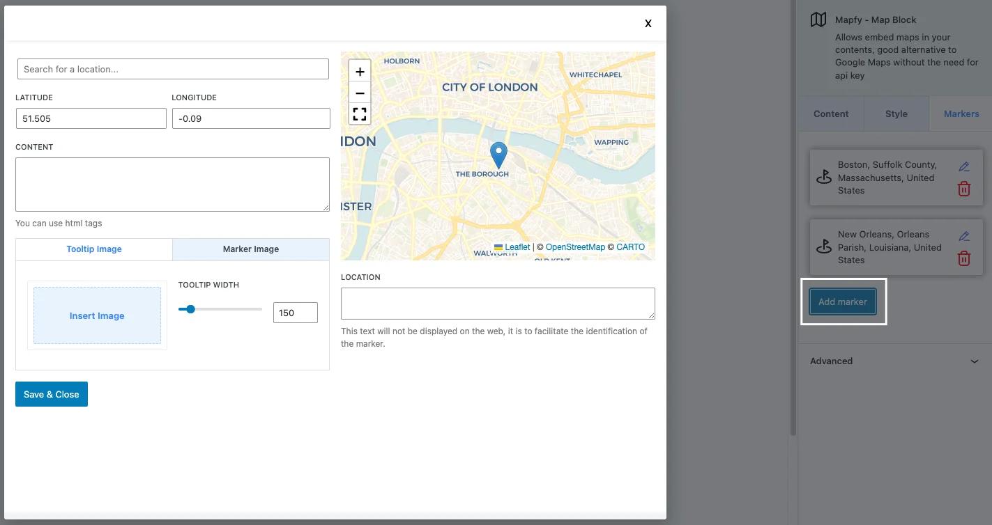 Add Multiple Marker button