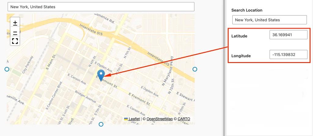 Latitude and longitude for Maps