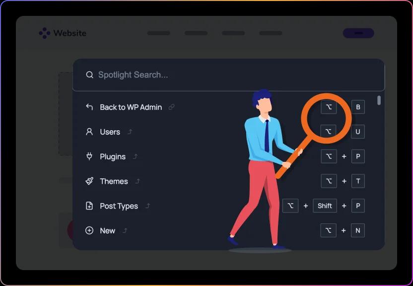 Global Search feature in WP Spotlight