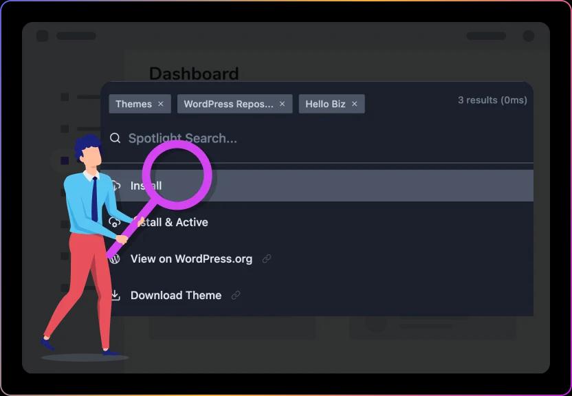 Theme control in WP Spotlight