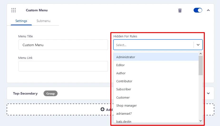 IMG 4 Set visibility on your admin bar items