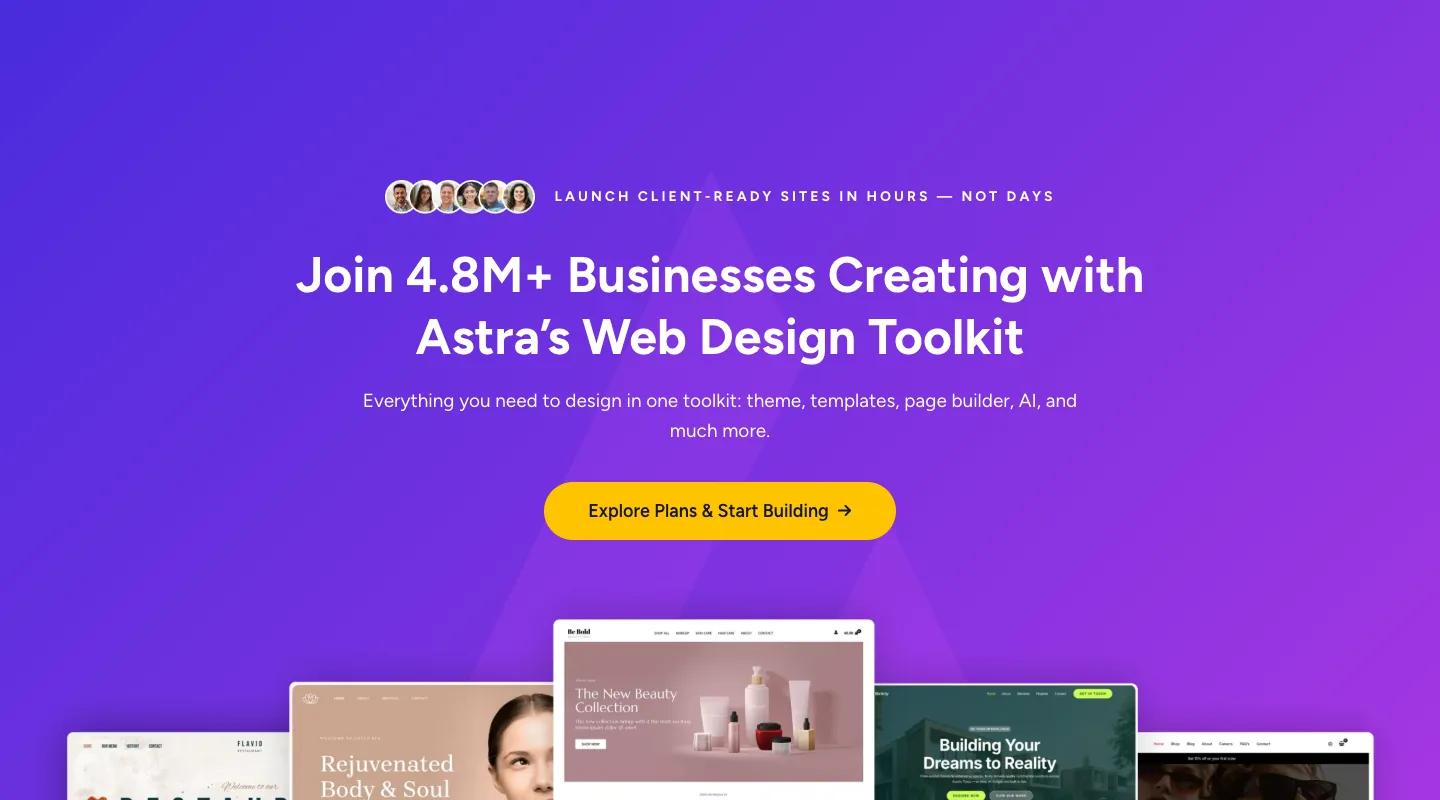Astra WordPress theme homepage