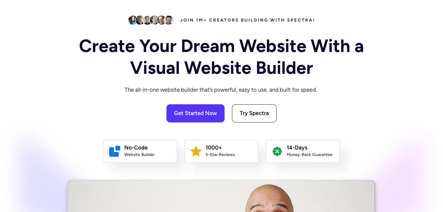 Spectra page builder homepage