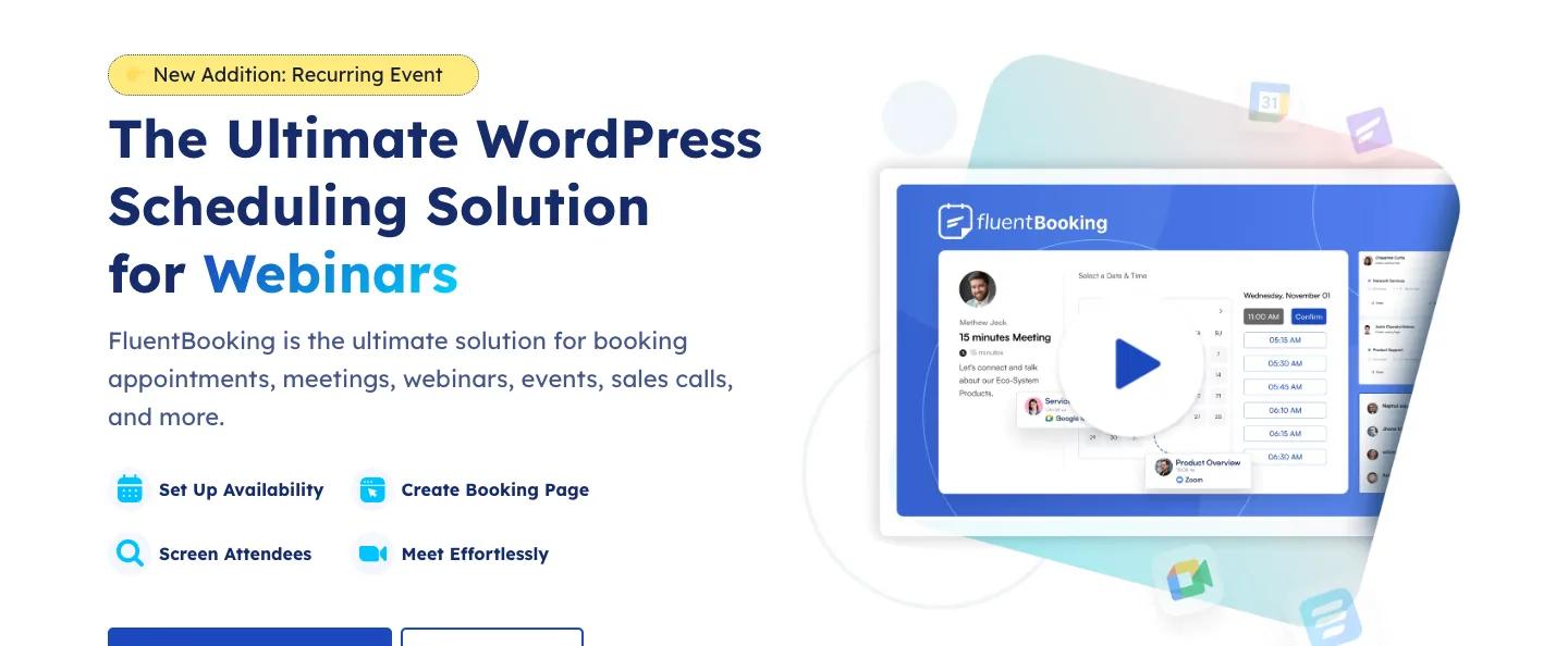 FluentBooking homepage