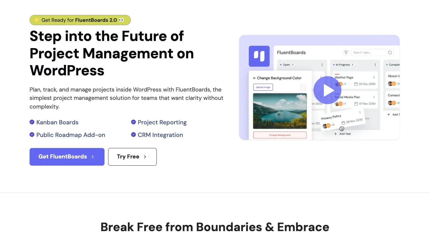 FluentBoards homepage