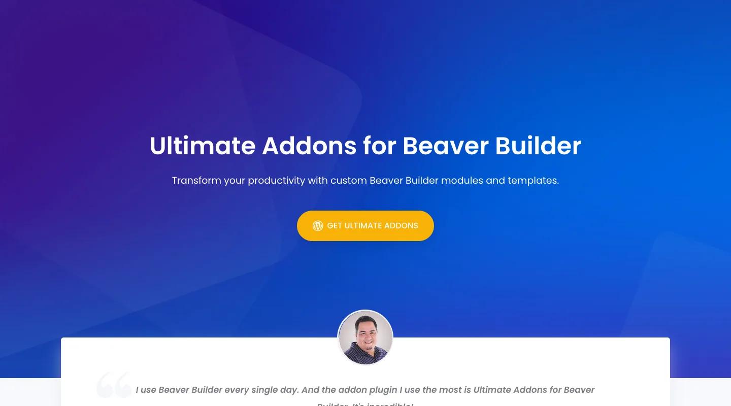 Ultimate Addons for Beaver Builder homepage