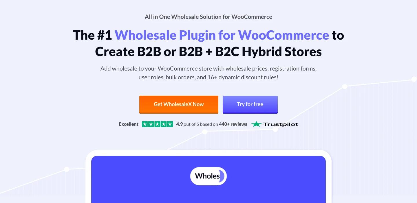 WholesaleX homepage