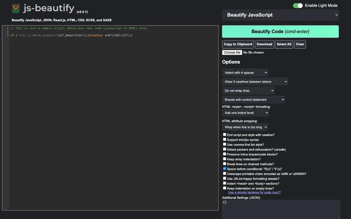 Beautifier.io online CSS formatter and code beautifier for HTML CSS and JavaScript