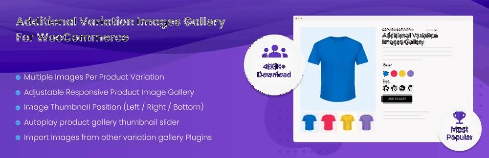 Additional Variation Images Gallery for WooCommerce plugin banner showing multiple images per product variation