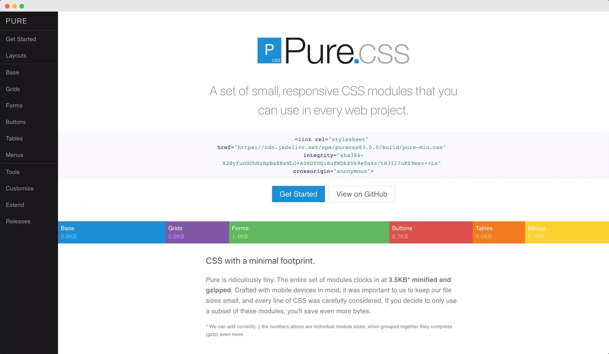 Pure CSS - Web Design Tools