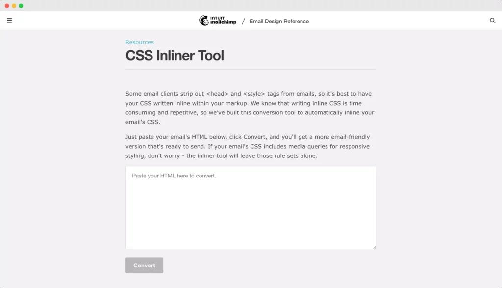 Mailchimp - CSS inliner tool