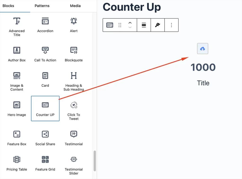 Add counter up in Editor